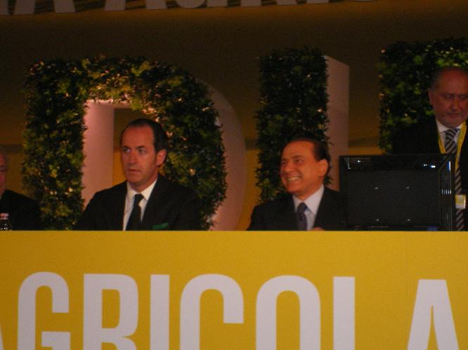 Convention Coldiretti, il presidente Silvio Berlusconi e il ministro Luca Zaia